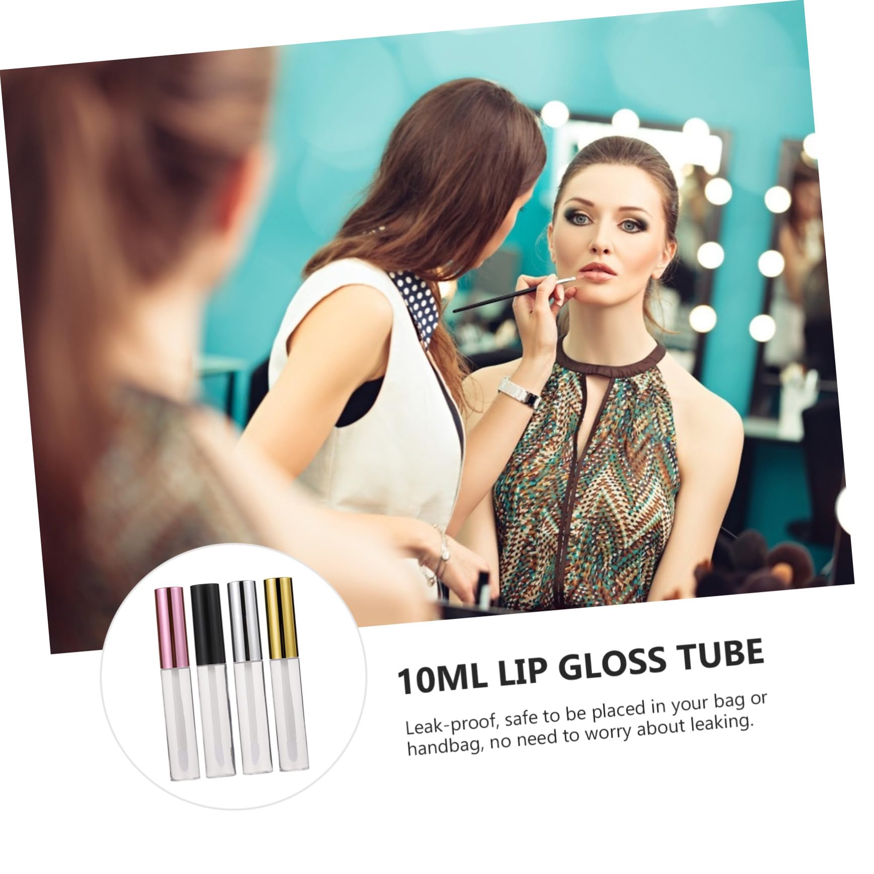 40 Pièces Tubes de Gloss à Lèvres 10ml en Abs, Forme Unique
