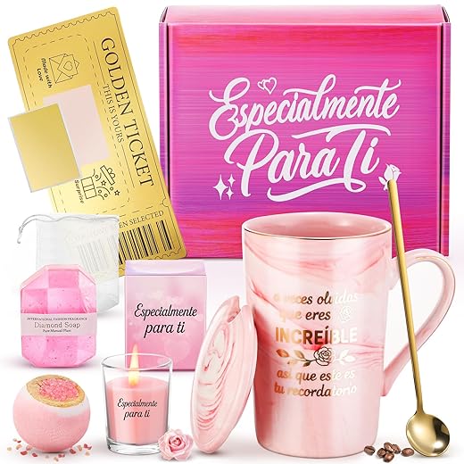 Regalos Originales para Mujer, Regalo Mujer, Madre, Regalos Navidad, Cumpleaños Originales, Regalo Dia de la Madre, Set de tazas tipo mug de 340 ml