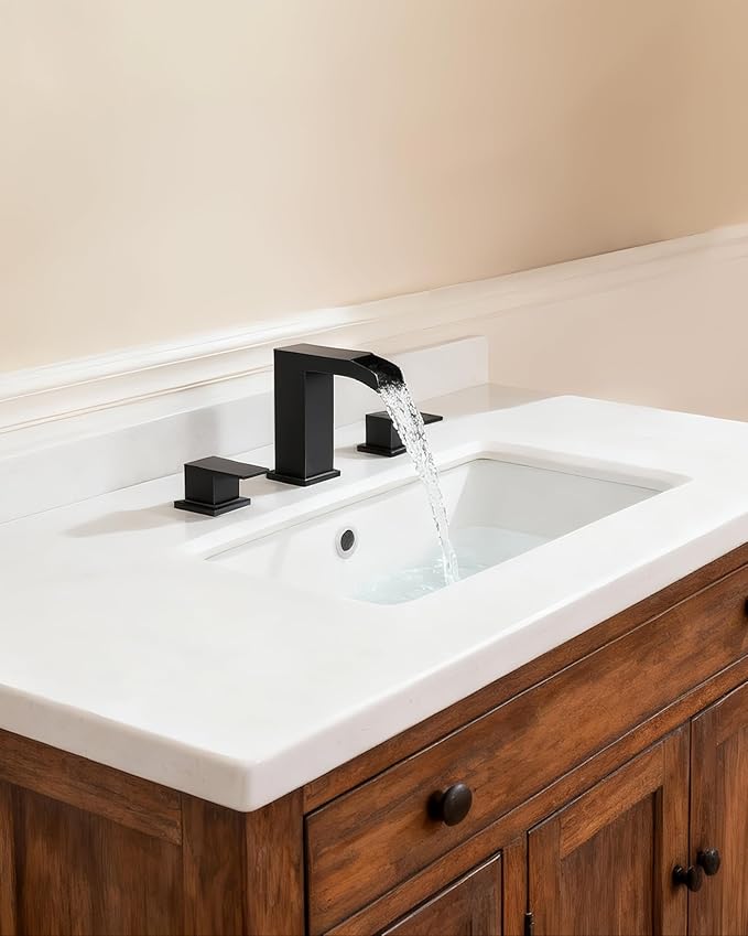 Grifería Lavamanos 3 Huecos 8 Pulgadas Negro Mate miniatura 9