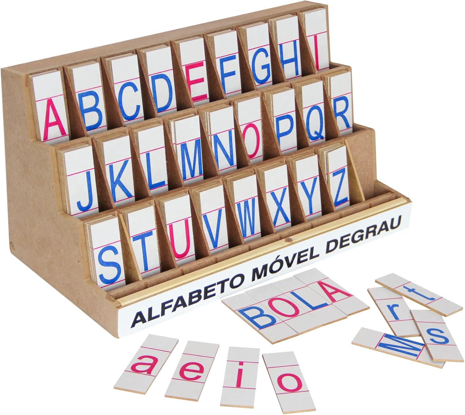 Carlu Brinquedos – Alfabeto Móvel Degrau Jogo de Tabuleiro, 4+ Anos, Multicolorido, 1204