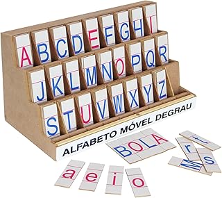Carlu Brinquedos - Alfabeto Móvel Degrau Jogo de Tabuleiro, 4+ Anos, Multicolorido, 1204