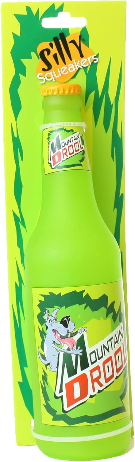 SILLY SQUEAKERS - Beer Bottles - Dog Toy - 100% Vinyl. Made Durable & Strong. Novelty Play Toy. Many Bottles to Choose from and They Float (Mountain Drool, 2 Pack)