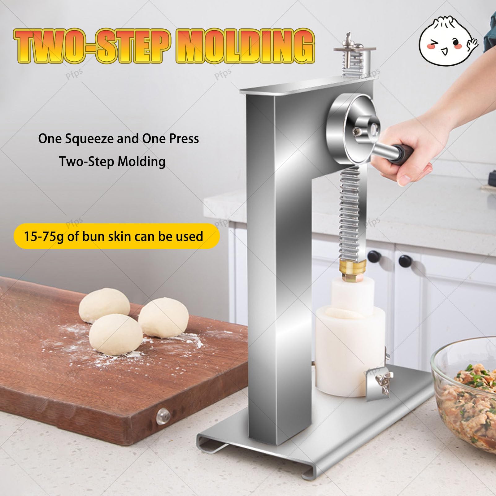 Macchina per Baozi, Macchina Semiautomatica per Panini Cinesi, 400-500 Panini All'ora, Kit Fai da Te per La Preparazione di Panini con Stampi, per La Cucina Casalinga Large