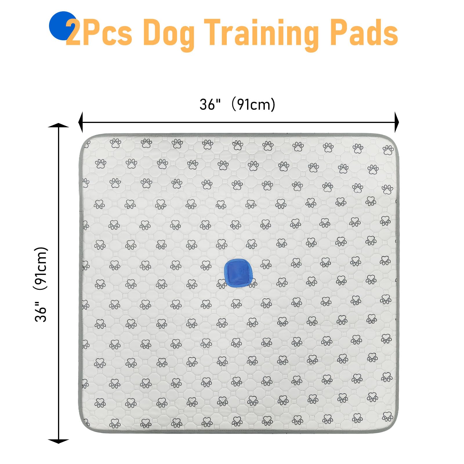 Paquete de 2 almohadillas lavables para orina para perros, almohadillas reutilizables para entrenamiento de mascotas con objetivos de atracción de feromonas de carbón activado, impermeables y