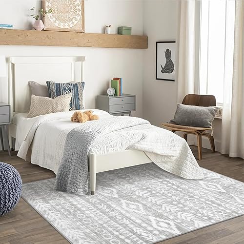 Miniatura 235 de Lahome Alfombras de cocina antideslizantes, lavables para entrada, estilo bohemio, blanco y negro, 2 x 3, alfombra de baño ultrafina con estampado