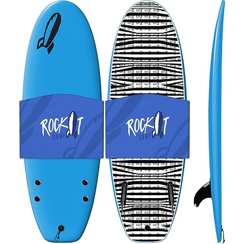 Rock-It 4'10" CHUB Soft Top Surfboard - Kids & Mini, Easy to Paddle & Maneuverable for Beginners