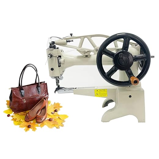 INTBUYING Industrial Leather Sewing Machine Shoe Repair Machine Leather Stitching Machine Hand Cobbler Leather Patch Machine Heavy Duty Hand-Cranking 500SPM Cobbler Stitching Machine