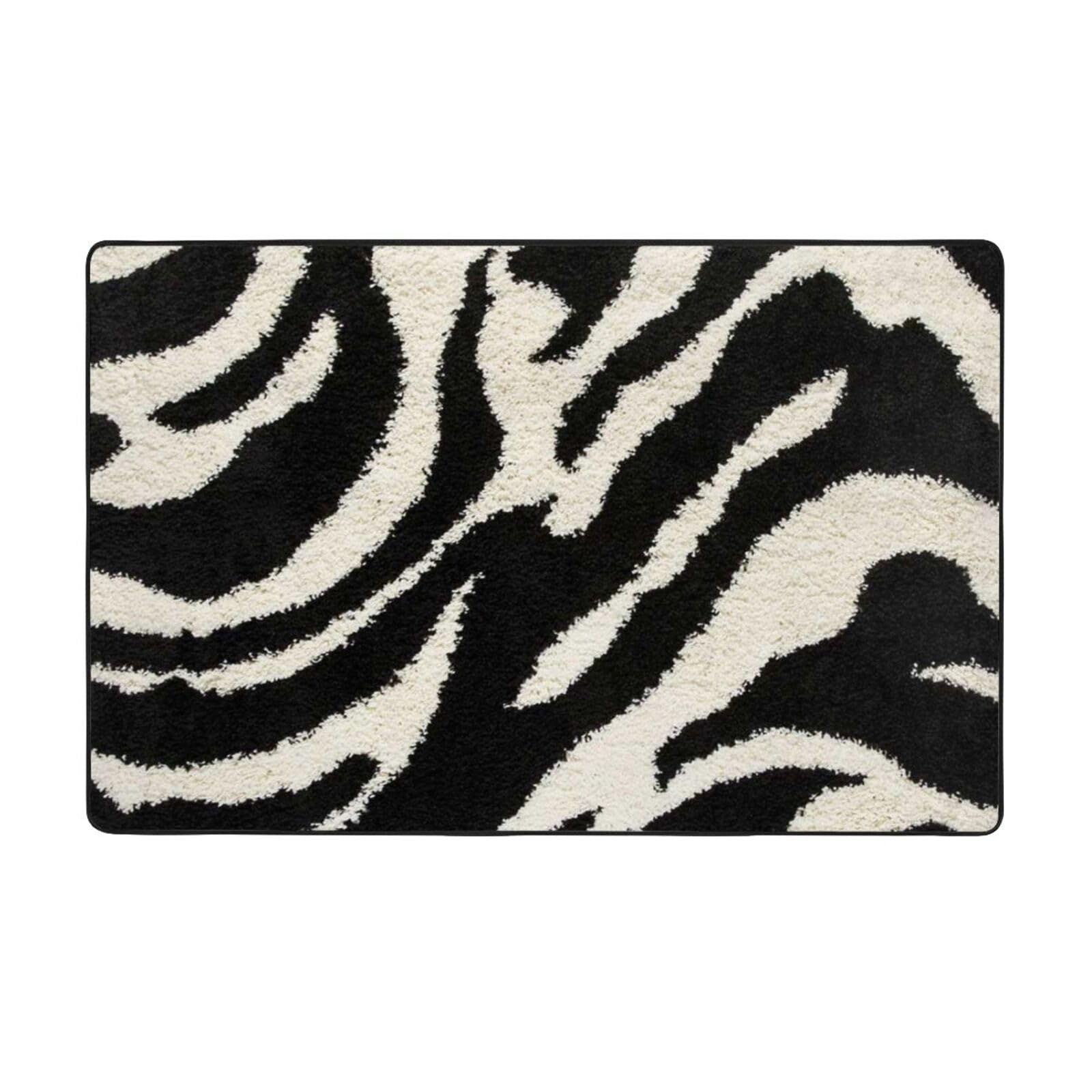 Tapis zèbre en flanelle de haute qualité 150x100 cm tapis de sol chic