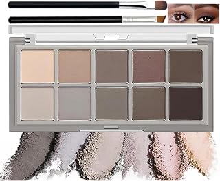 Makeup Eyeshadow Palette - 10 Smooth Matte Colors for Natural & Ultimate Eye Makeup - Waterproof, Long-Lasting, High Pigmented and Blendable Shadows