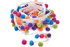 uxcell 5 Yards Fringe Pom Decorative Ball Ribbon DIY Sewing Trim for Home Decoration