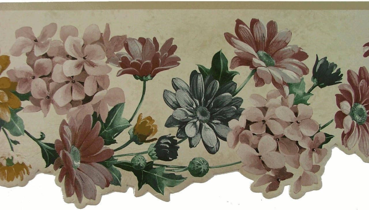 Norwall Die Cut Floral Wallpaper Border Pattern Number SA75752DW