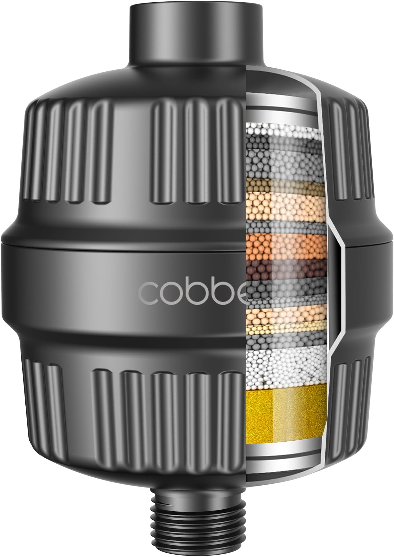 Cobbe HD HEAVY DUTY High Output Shower Filter – 99% REMOVAL Shower Head Filter for Hard Water, Heavy Metals, Chlorine and Harmful Substance, Improve your skin and hair - Black