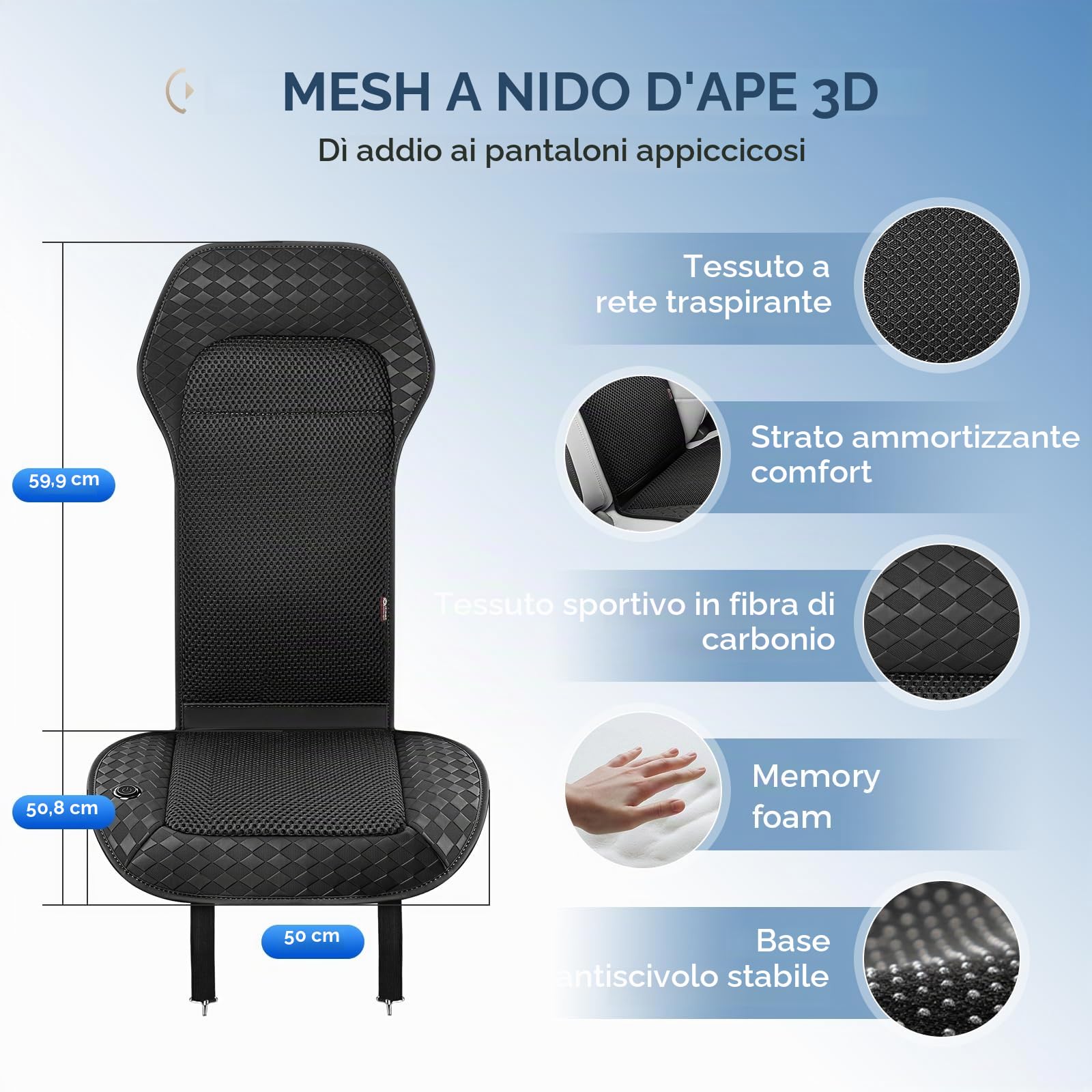 Coverado Estate Auto Coprisedili con 8 Ventilatori, 3 Velocità Regolabile Coprisedile Auto Ventilato Universal Fit per limousine,LKW, SUV, VAN