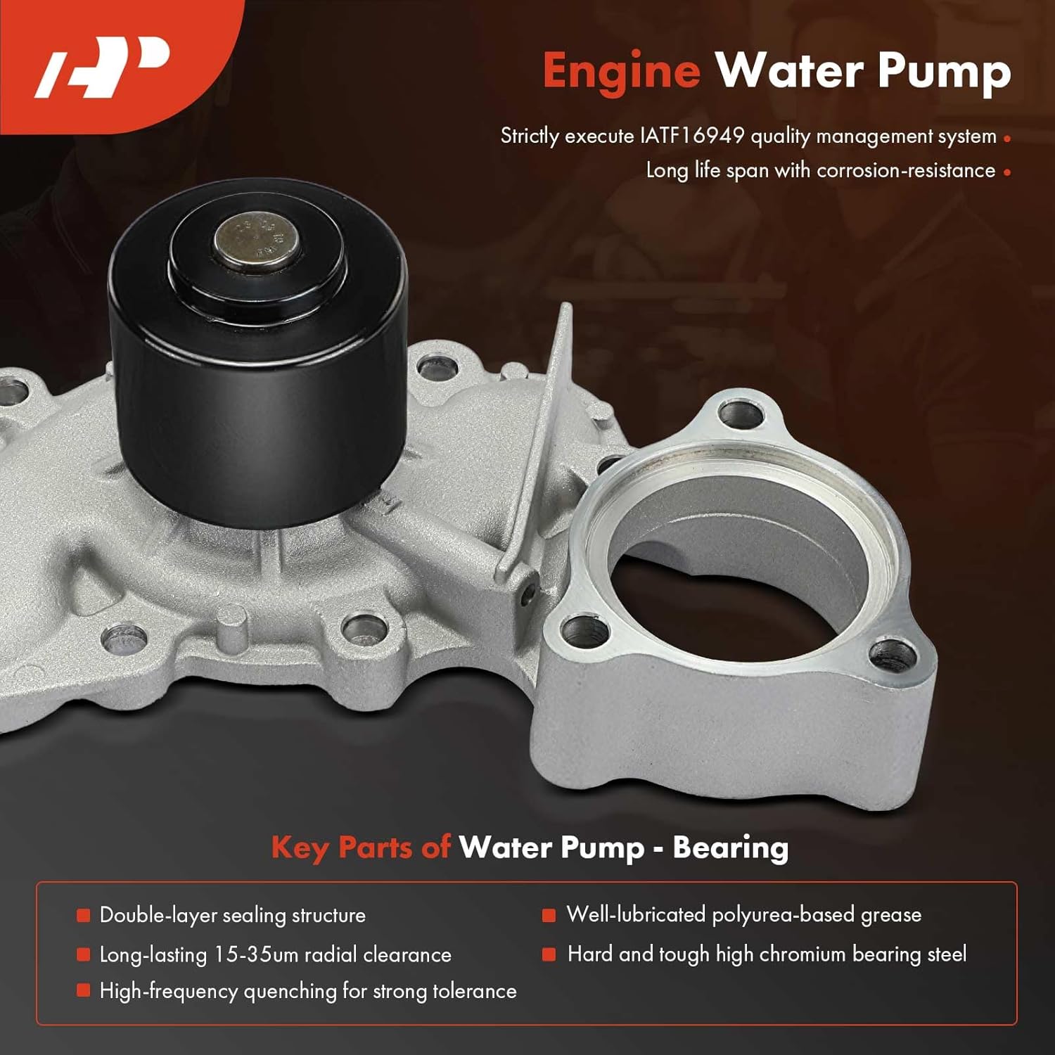 A-Premium Engine Timing Belt Kit with Water Pump Compatible with Toyota Cars - Tacoma 1995-2004, Tundra 2000-2004, T100 1995-1998 - 3.4L