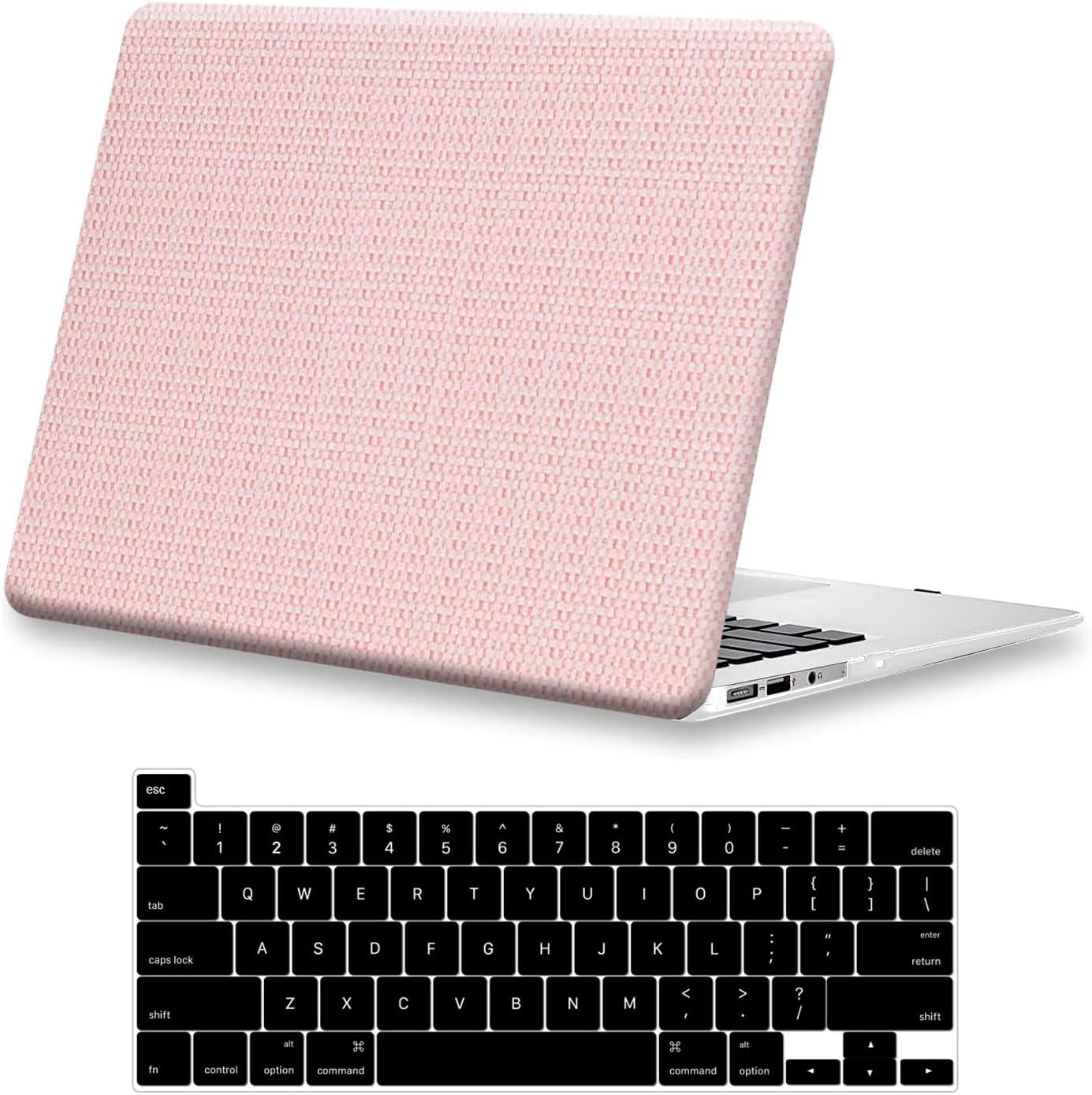 SaharaCase - Apple MacBook Pro 13" Laptops Woven Case with Silicone KeyPad Cover Woven Fabric, Snap-On, Anti-Slip Grip (Beige)