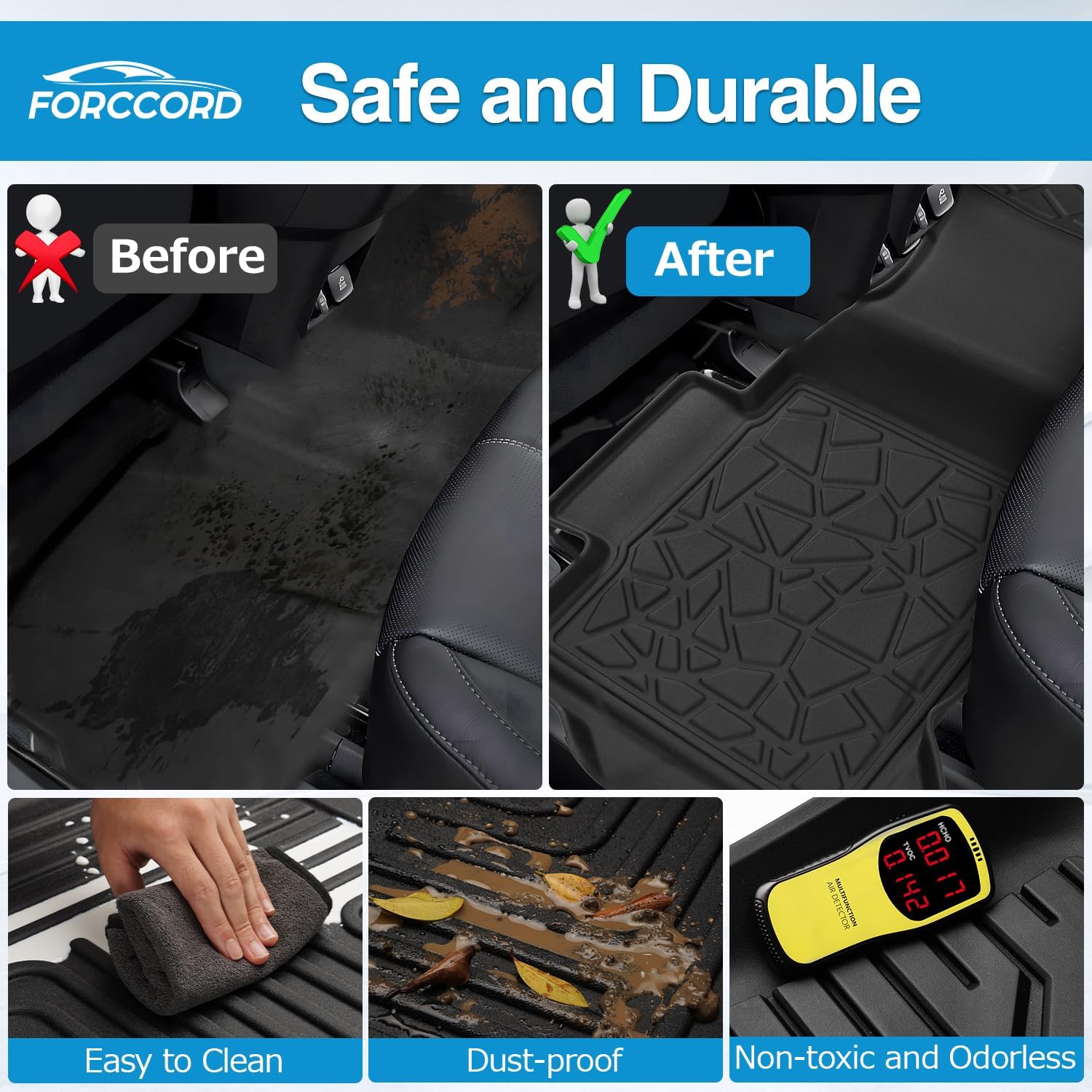 Custom Fit for Floor Mats Toyota Tundra Crew Max Cab 2022-2025 26 All Weather Protection Heavy Duty Non-Slip Waterproof 3D Car Mats Floor Liners Interior Replacement Automotive Accessories