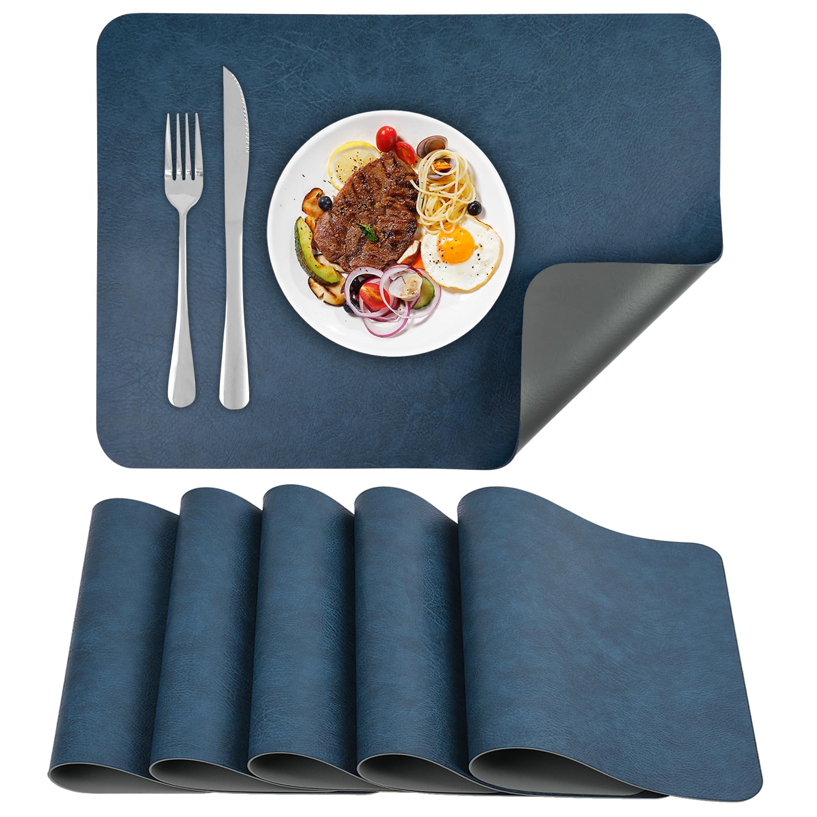 APLKER Placemats Set of 6, Waterproof Washable Table Mats Set of 6