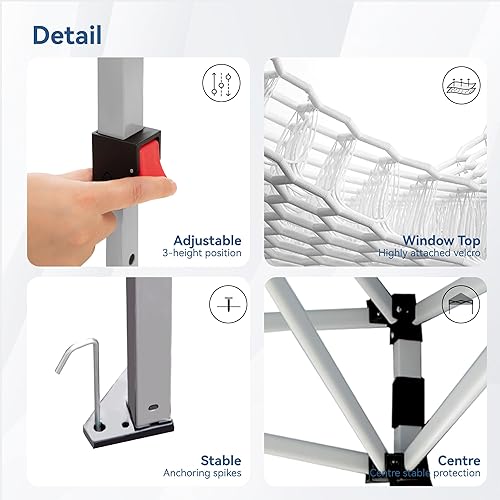 Miniatura 3 de Tienda de campaña portátil de PHI VILLA de 10 x 10 pies para eventos o fiestas, 100 pies cuadrados de sombra -