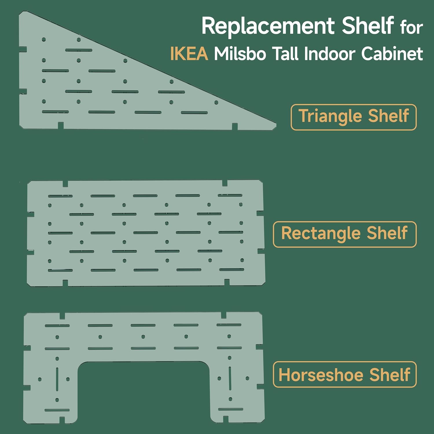 LUVCOSY Acrylic Shelves for IKEA Milsbo Tall Greenhouse Cabinet- 8mm Thick, Clear Acrylic Plant Corner Shelves Compatible with Tall IKEA Milsbo Glass Cabinet - 3 Pack Combo Set