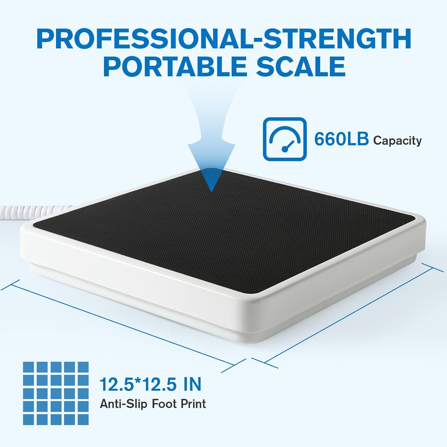 Helsevesen Medical Scale, Professional 660 lb Bariatric Body Weight Scale, Physician Scale with 12.5" x 12.9" Platform, Remote Display Scale, Wrestling Scale, Floor Scale, Gym Scale DR660W image 2 of 8 B0D5HWWPM5