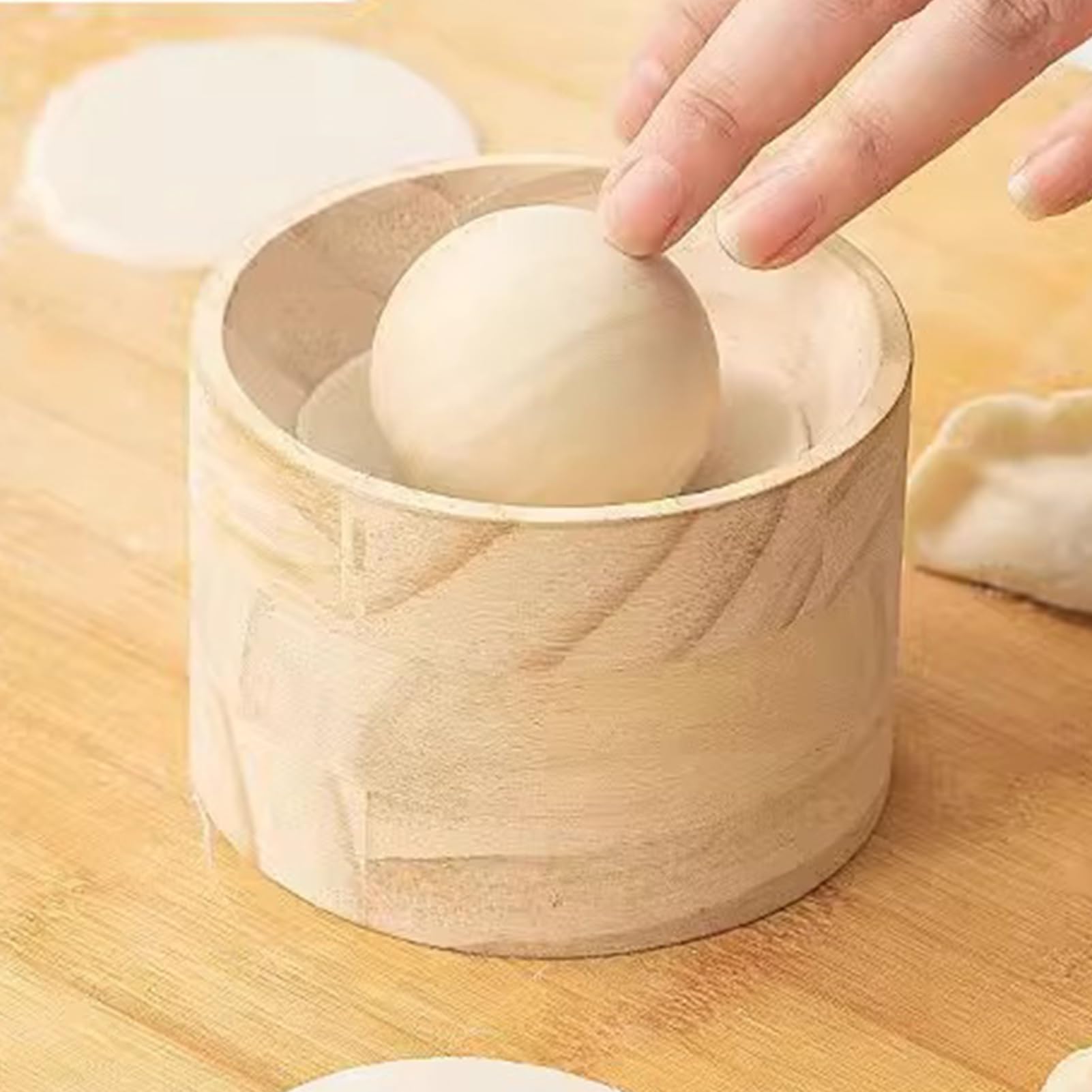 Dumpling Maker, Wooden Kitchen Gadget, Dumpling Mold Press, Easy to Use Manual Design, Food-Safe Material, Ideal for Home Kitchen Apartment Restaurant Party Holiday Gathering Spring Festival — view 8