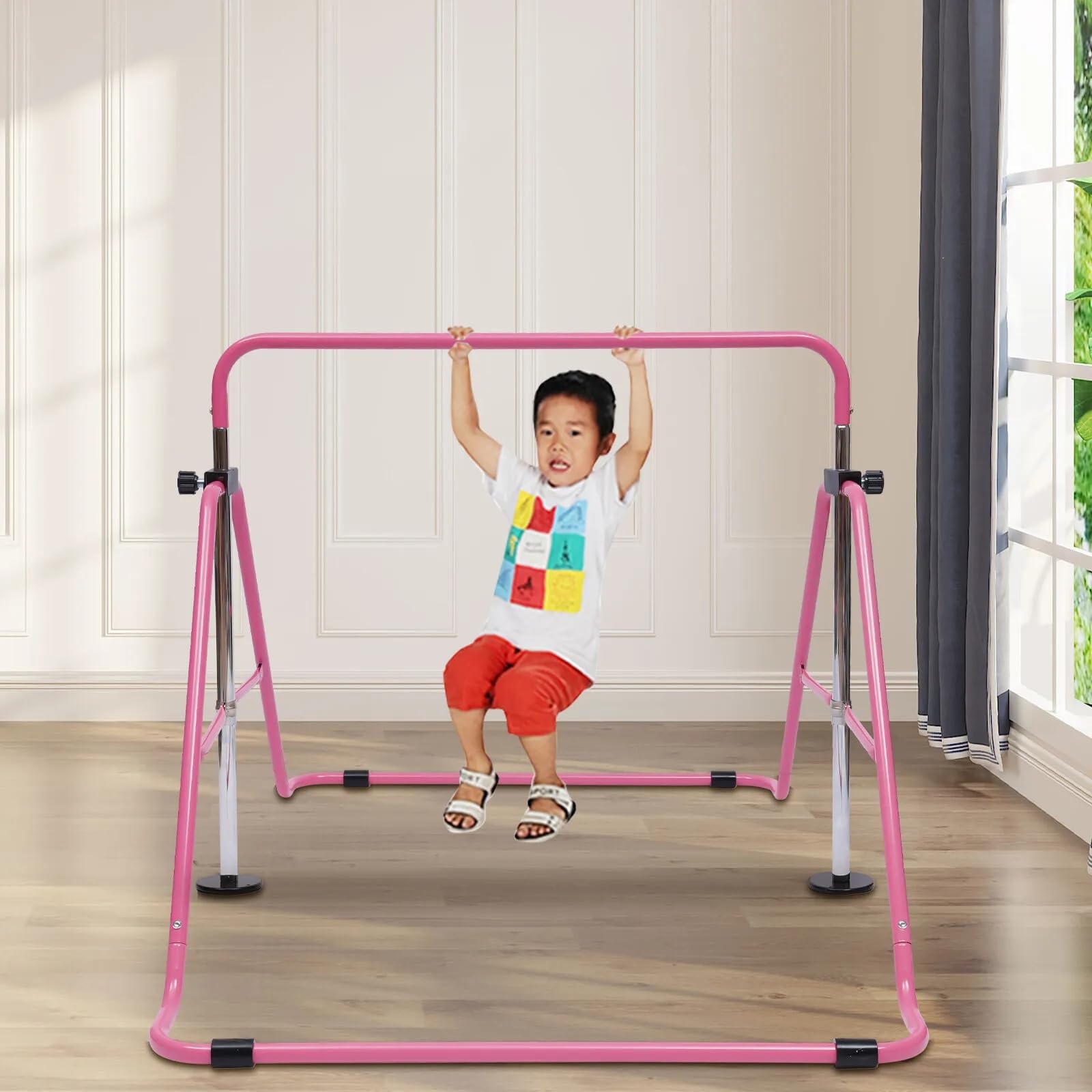 Ginnastica, barra per trazioni a gradini, per ginnastica, sport, stabile, orizzontale, da giardino, da allenamento, regolabile in altezza, per allenamento