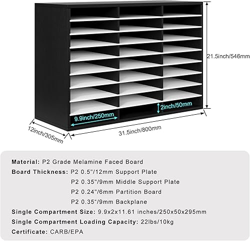 Vista 47 de PAG Organizador de literatura de madera para encimera, buzón de estudiante para aula, soporte de papel de escritorio para oficina, hogar, escuela