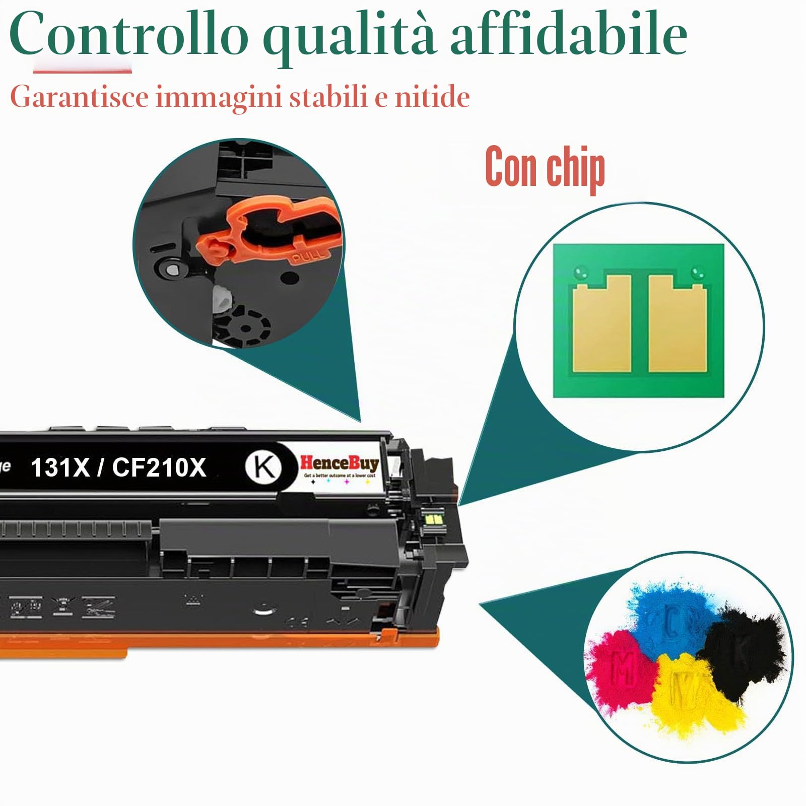 131X CF210X Cartuccia Toner Compatibili per HP 131X CF210X 131A CF210A per HP Laserjet Pro 200 Color MFP M276nw M276n M251n M251nw Nero Ciano Magenta Giallo (4-Pack)