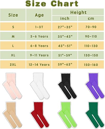 Miniatura 5 de Mallas de ballet para niñas, ultra suaves, mallas elásticas con pies para niñas pequeñas, medias cálidas