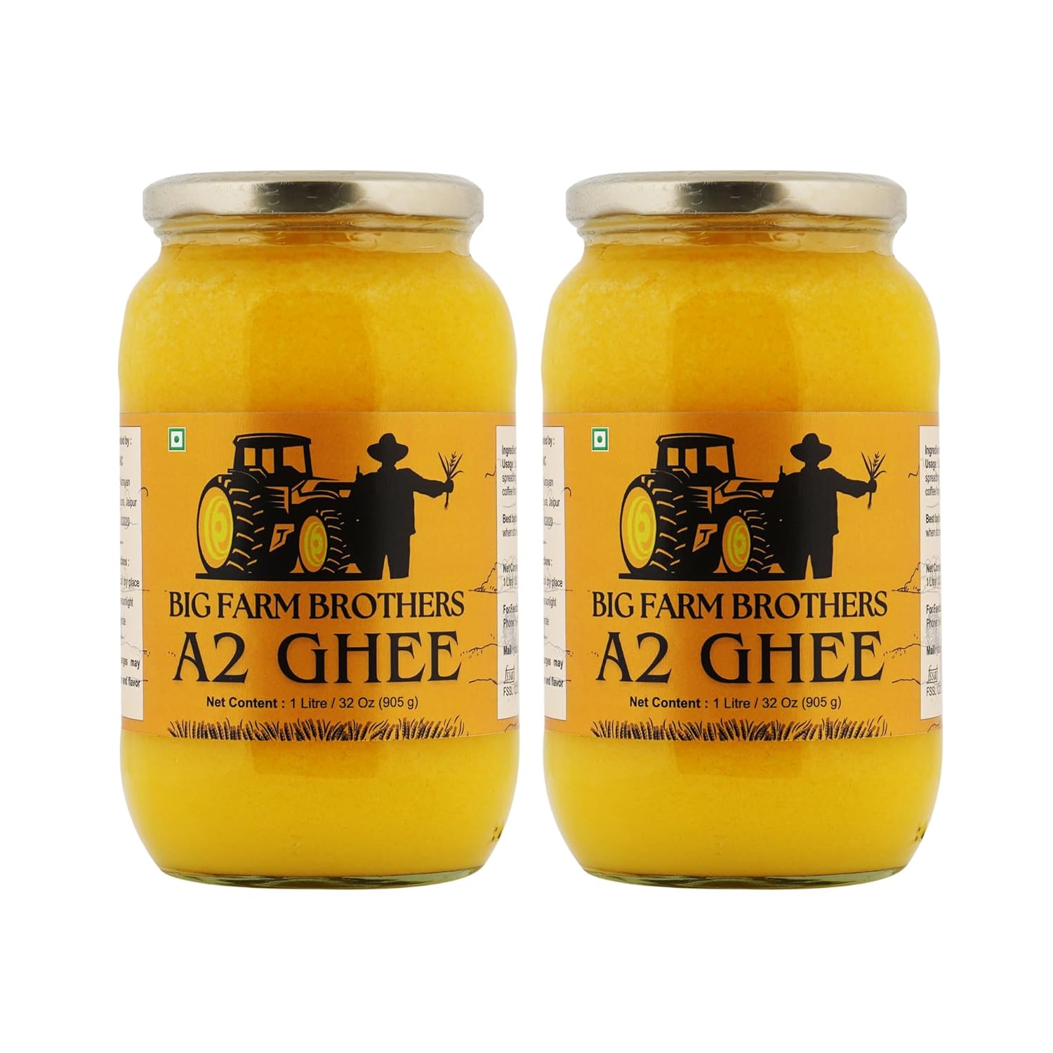 BIG FARM BROTHERS Premium A2 Gir Cow Cultured Ghee | Bilona Two Way Hand Churned | Gir Cow Ghee, Pure A2 Ghee, Natural & Healthy, Immunity Booster, Lactose and Gluten free (5 Litre TIN)