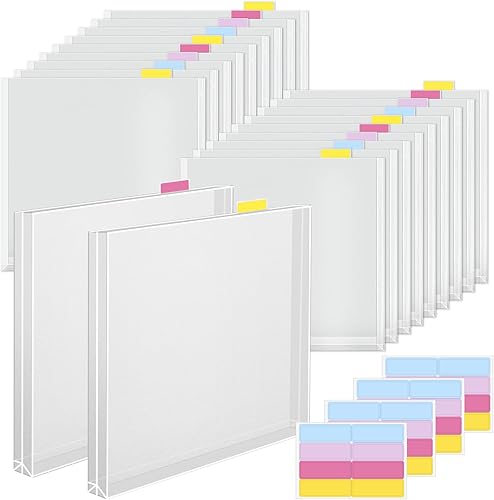Miniatura 8 de Caydo 42 piezas de almacenamiento de papel para álbumes de recortes, transparente de 12 x 12 pulgadas, organizador de papel con pestañas y pestañas