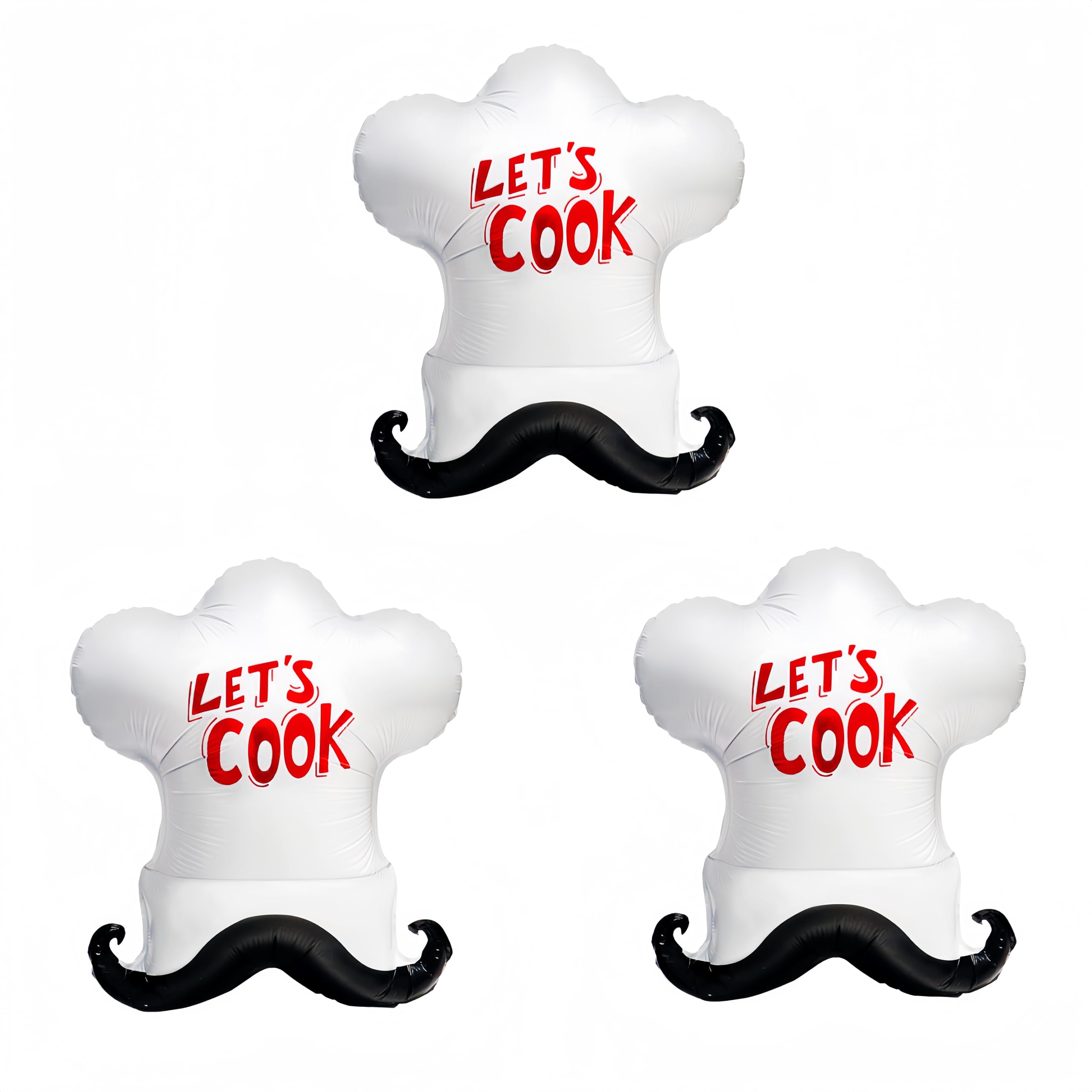3 PCS Chef Hat Balloons/Chef Hat for Birthday Party Decorations/Hibachi Party Decorations/Soup Party Cooking Chef Cap Party Balloon/Gourmet Chef Cooking Theme Party Decoration/Kitchen Birthday Party