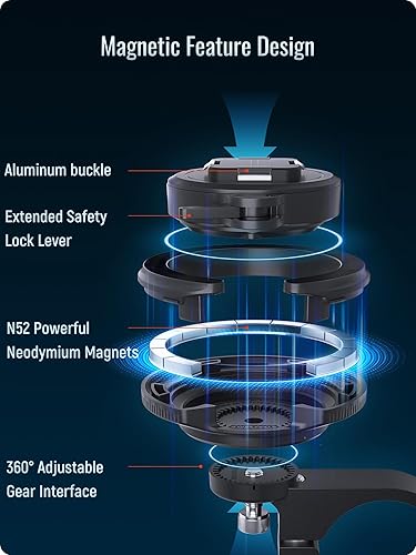 Miniatura 6 de sincetop Soporte magnético para teléfono para bicicletamotocicleta Serie Q Quad   Soporte de teléfono de aluminio para manillar de bicicleta