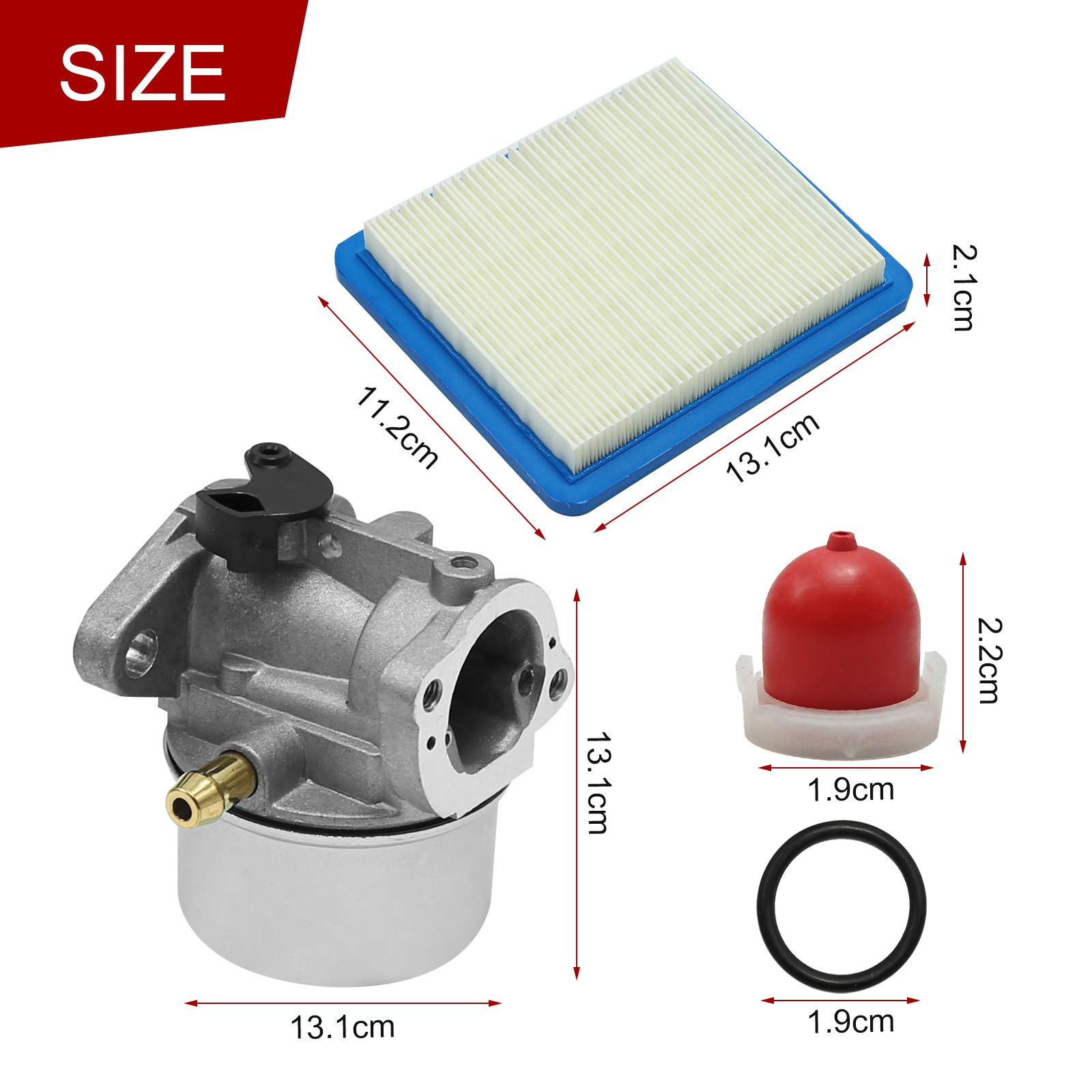 JUUDDENPARTS 799868 Carburetor Kit with Air Filter Spark Plug Gasket Primer Bulb - Image 2