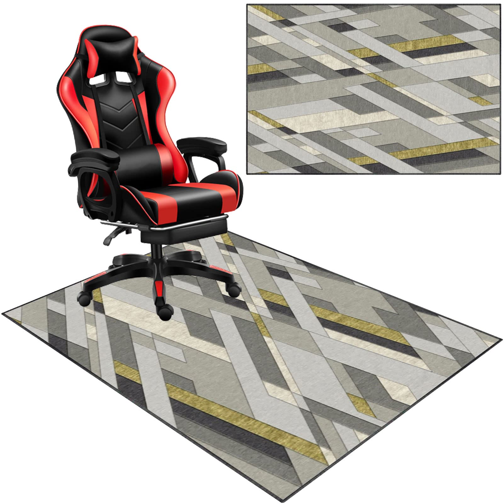 Tappetino per sedia da scrivania per pavimenti in legno massello, 90 x 140 cm, protezione multi superficie, tappetino per sedia da gioco