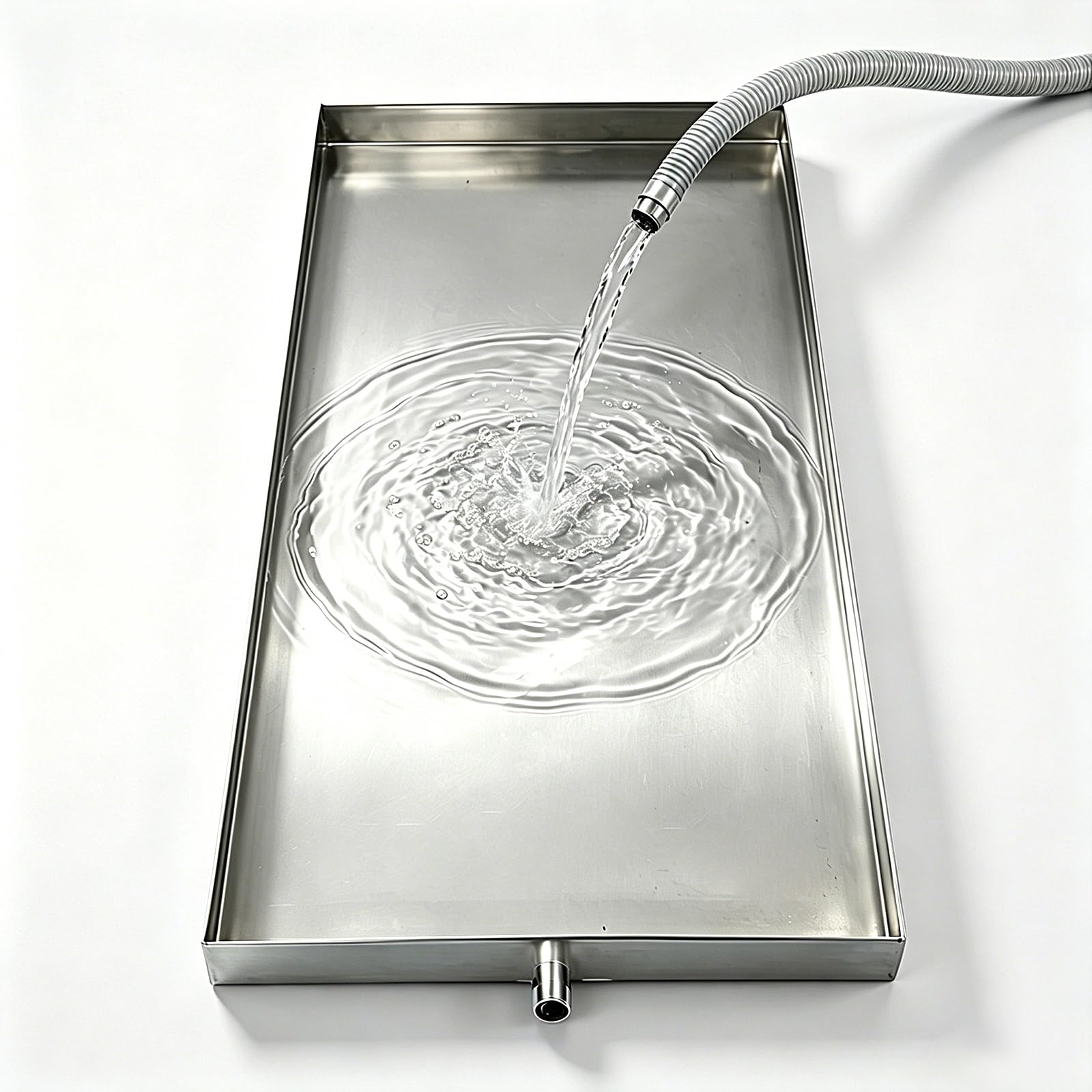 Raccogli Condensa Condizionatore con Tubo di Scarico Vaschetta Condensa Unità Esterna in Acciaio Inox 304 Protezione Antis-Perdite per Sistemi di Climatizzazione(80x100x3cm (32x39x1.2in))