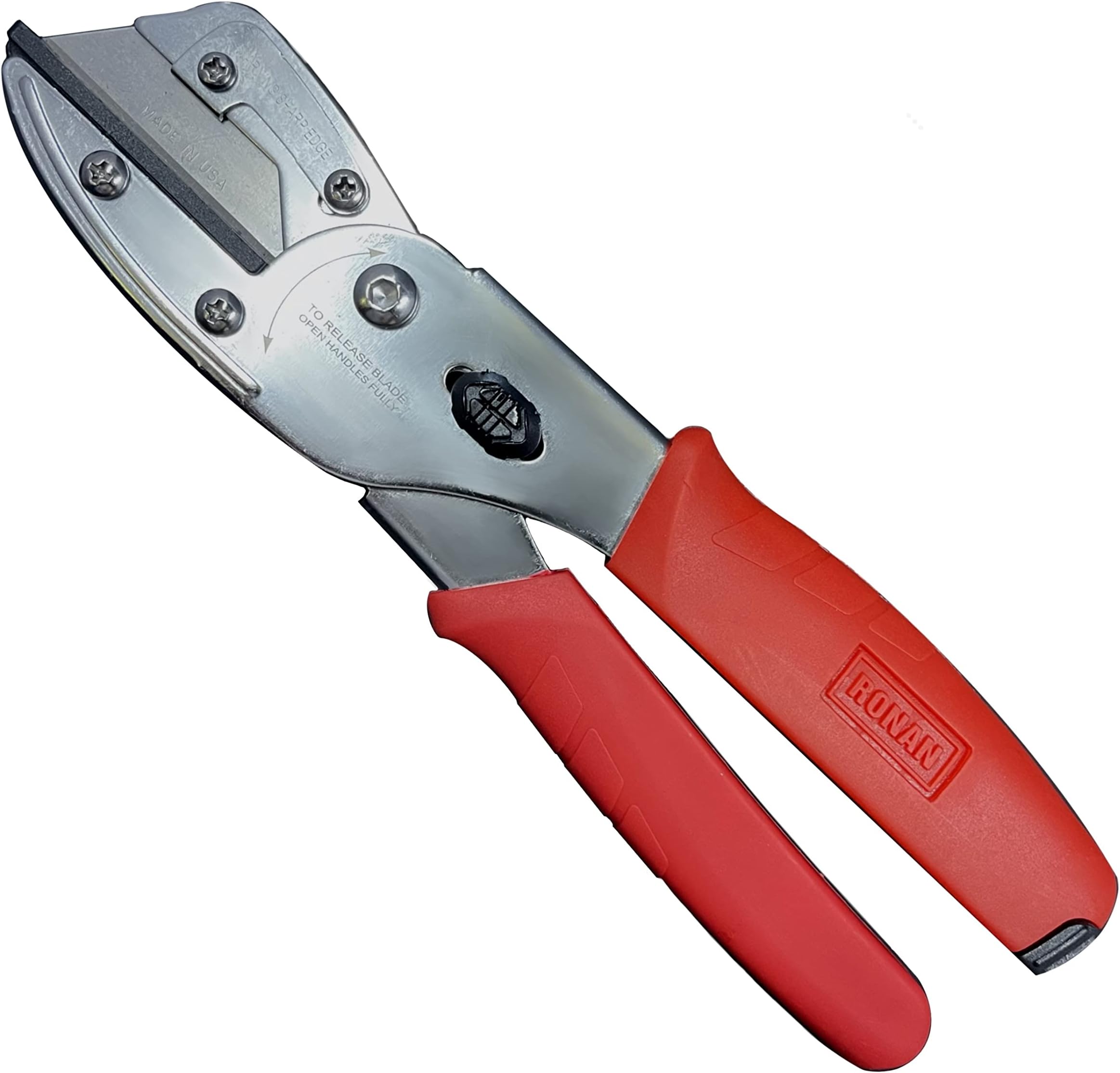RONAN Multi-Cut Quick Change Utility Cutter, Razor Sharp Multipurpose Cutting Tool Cuts Cable, Wood, Carpet, Laminate Tile, Vinyl, Rubber, Shrubs, For Professionals and DIY