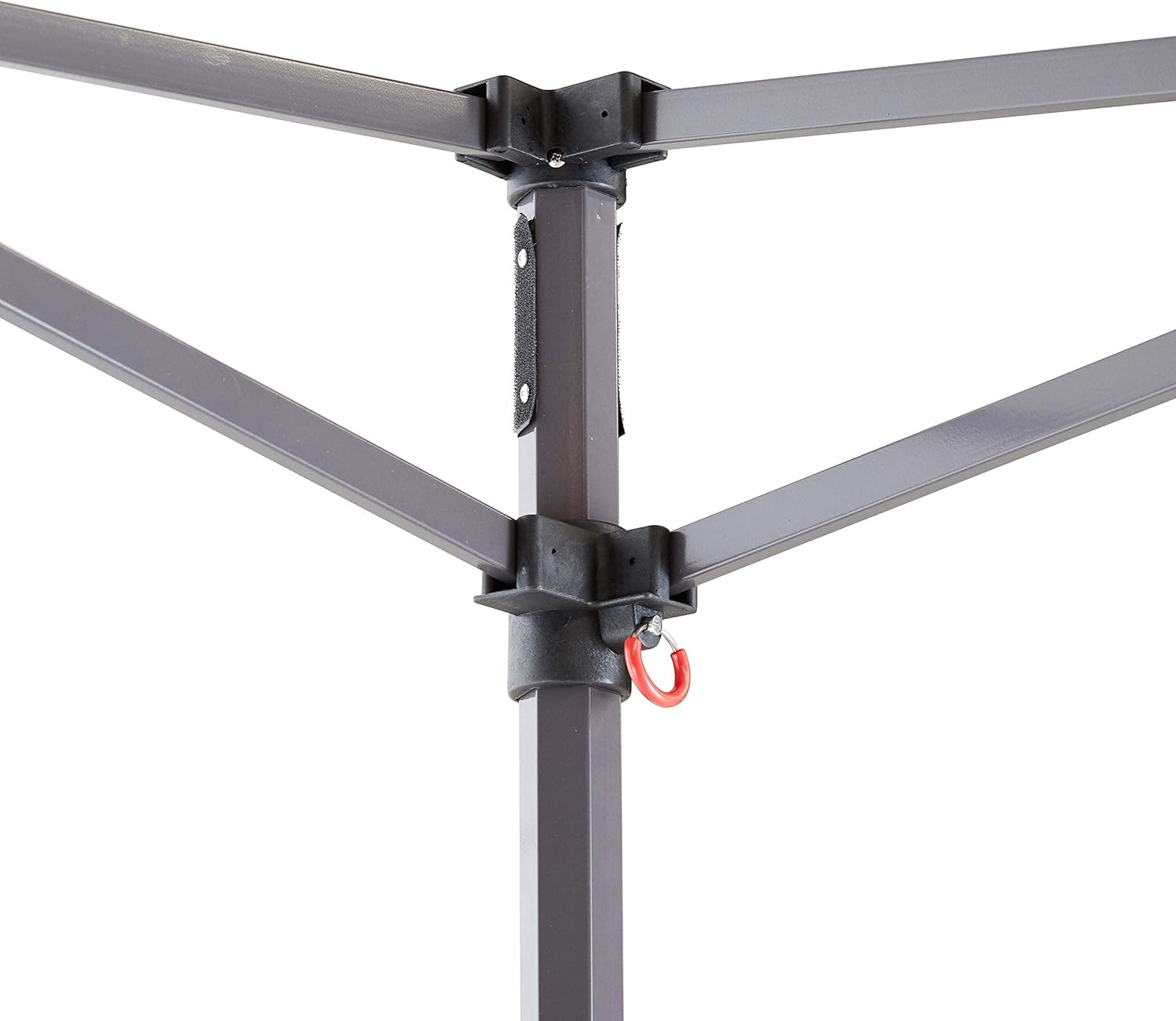 Close-up of height adjustment pin on gazebo leg