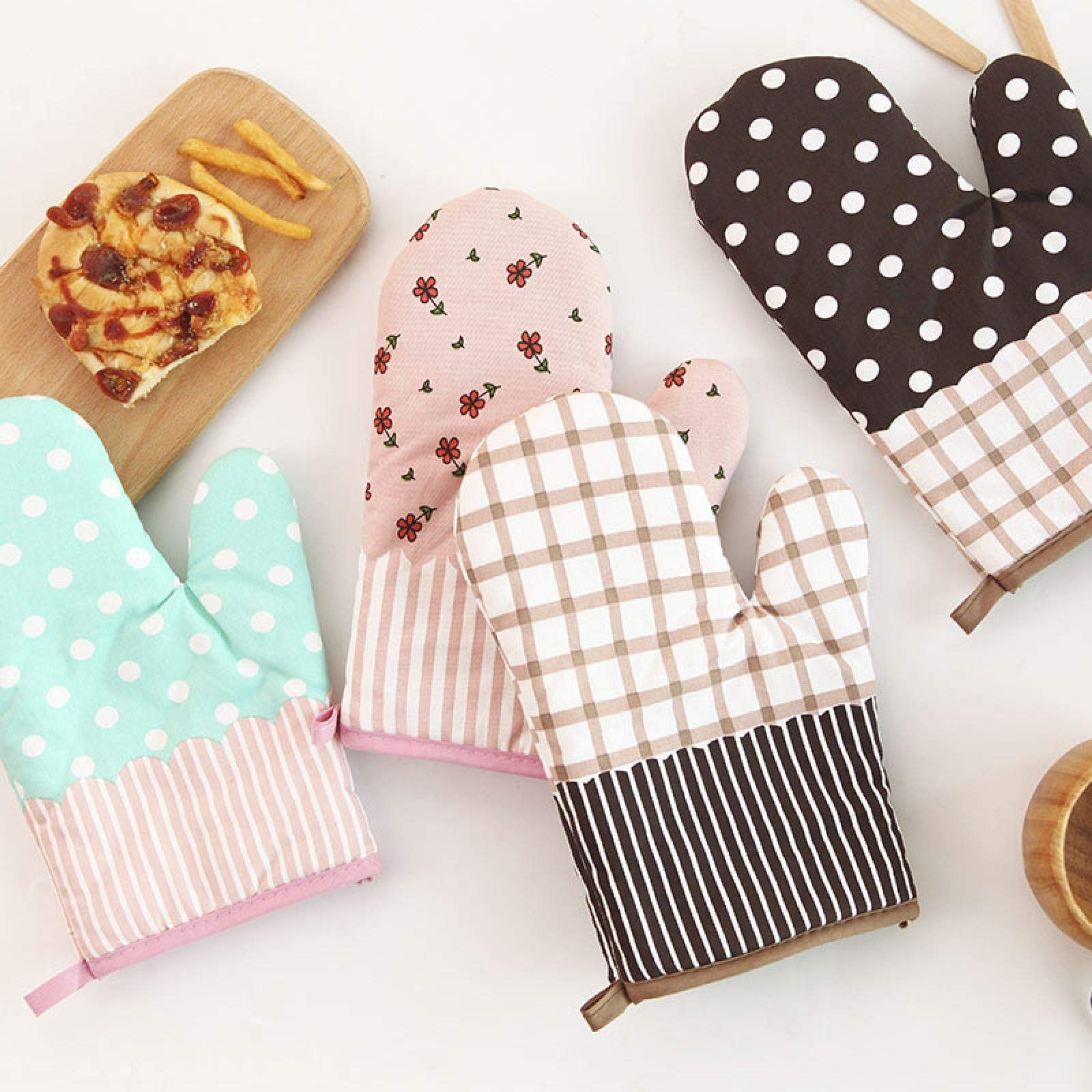Rustic Style Thickened Lattice, Microwave Oven Heat Insulation Gloves, Microwave Oven Gloves, Anti-Scald Gloves, Cross-Border