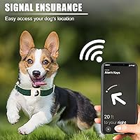 Vista 183 de DOGWONG Collar de perro Airtag de algodón y cáñamo, collar resistente para perros con soporte para Airtag, collares verdes para perros pequeños