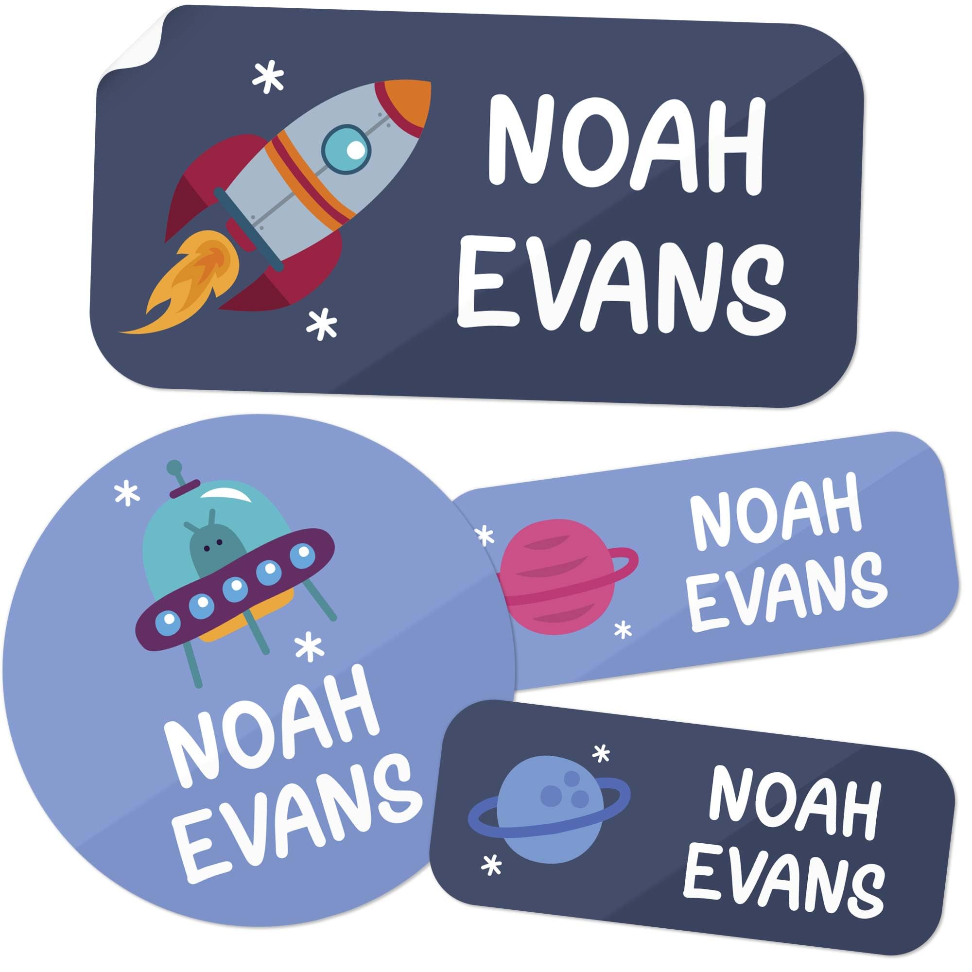 Personalized Daycare Name Labels for Kids, (130 Pack) Waterproof Custom Name Stickers for Clothing Tags, Lunch Boxes and School Supplies, Made in USA