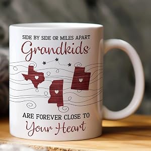 Custom States Side By side Or Miles Apart Grandkids Are Forever Close To Your Heart 20oz Tumbler Gift