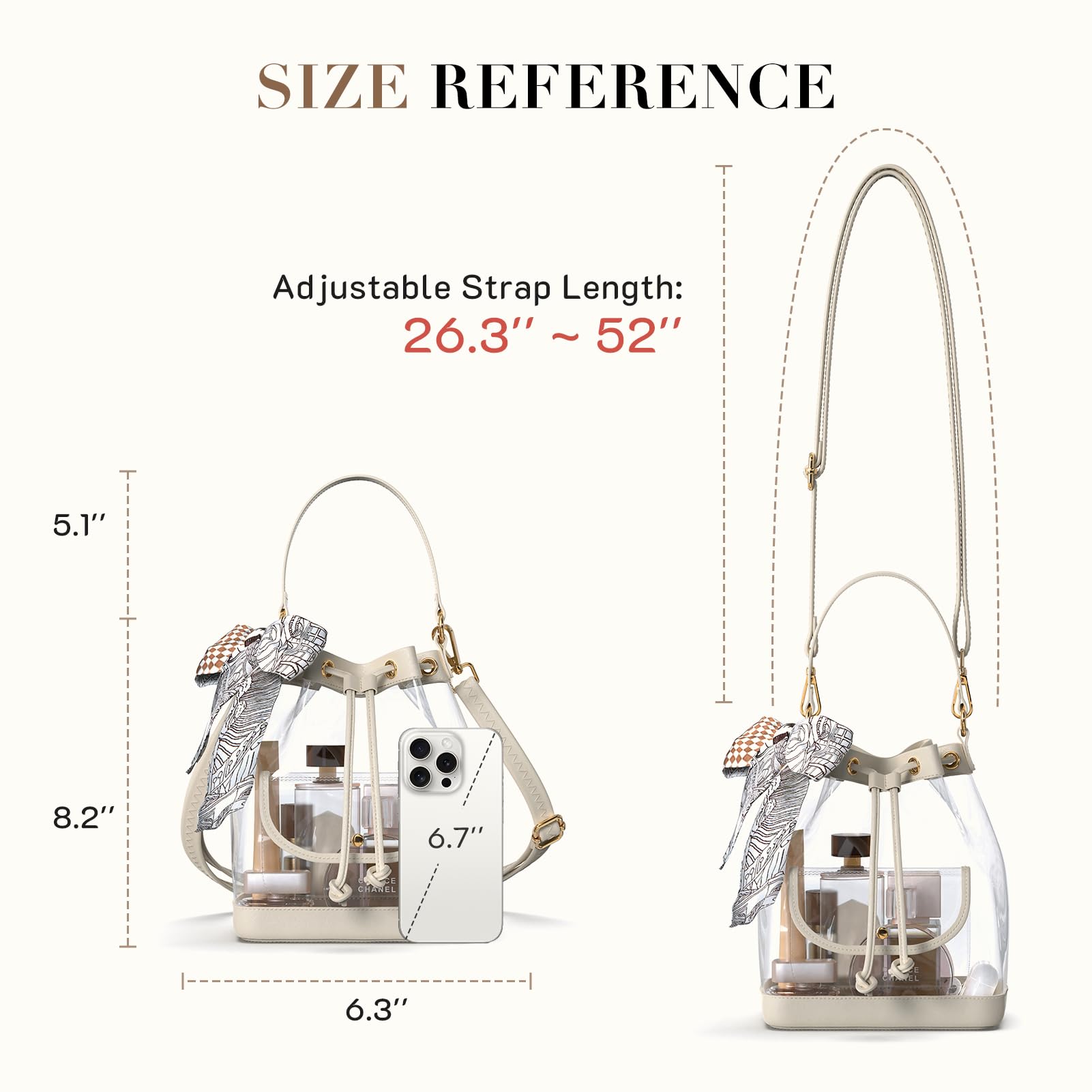 Missnine Transparente Tasche für Stadion-zugelassen, durchsichtige Umhängetasche, transparente PVC-Geldbörse für Frauen, Konzertstadionveranstaltungen