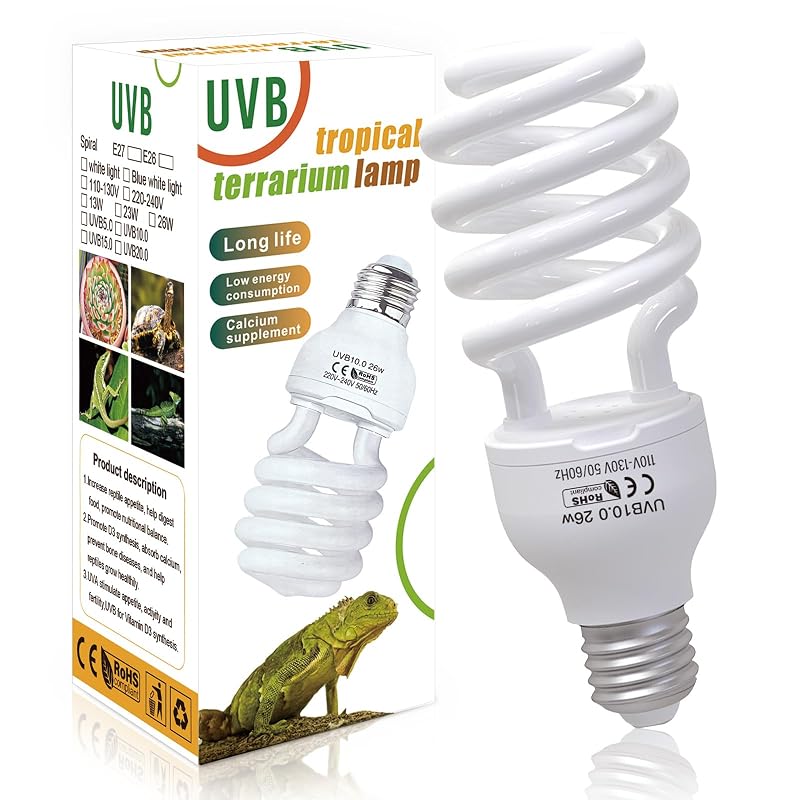 Lâmpada UVA/UVB 10.0 para Terrário Fluorescente Compacta Capybland 26W