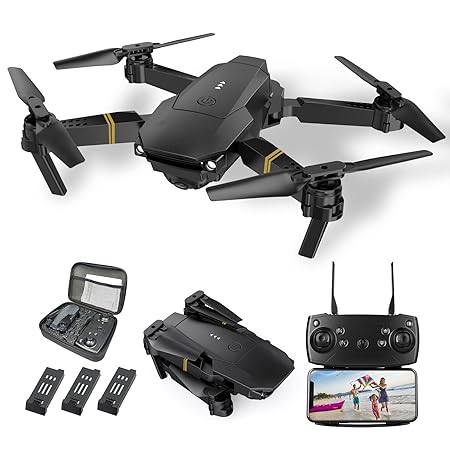 Gidexo Drones for Adults with Cameras 4K, 3PCS Batteries Drones for Adults Foldable 4K Mini Drone with Camera RC Quadcopter, WiFi FPV Live Video, Altitude Hold, One Key Take Off/Landing, 3D Flip