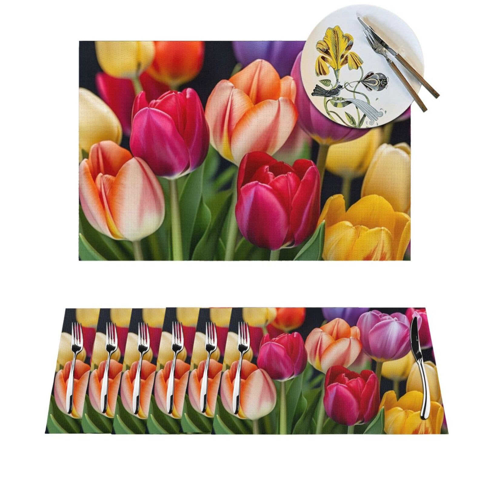 Sets de table tissés lavables pour repas en extérieur et terrasses de jardin