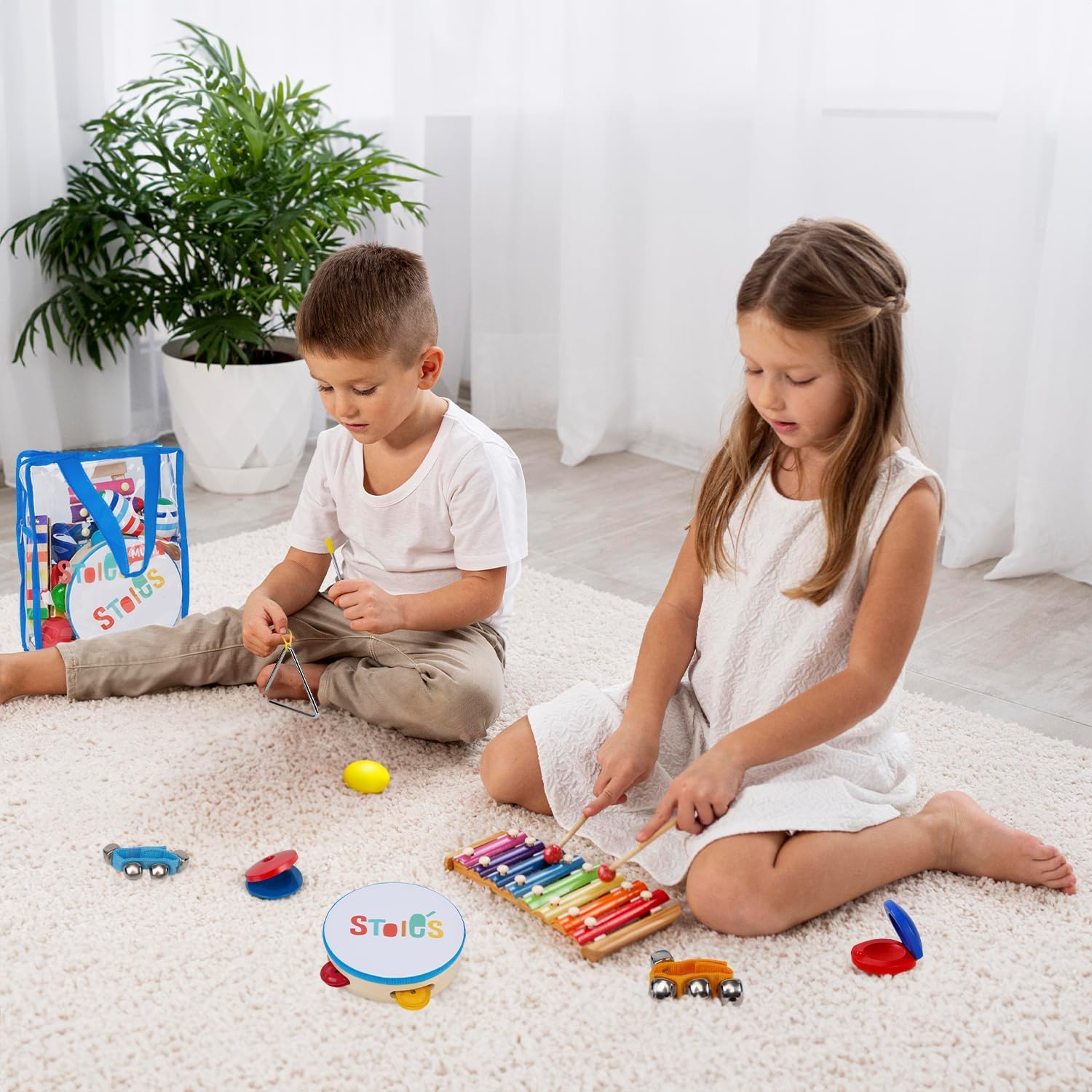 Stoies Kids Musical Instruments Set 15 pcs for Toddler Ages 3-5 - Baby Wooden Percussion Musical Toys for Little Boys Girls 9-12 Years Old- with Xylophone and Maracas - to Play in First Mini Band Stoies Kids Musical Instruments Set 15 pcs for Toddler Ages 3-5 - Baby Wooden Percussion Musical Toys for Little Boys Girls 9-12 Years Old- with Xylophone and Maracas - to Play in First Mini Band