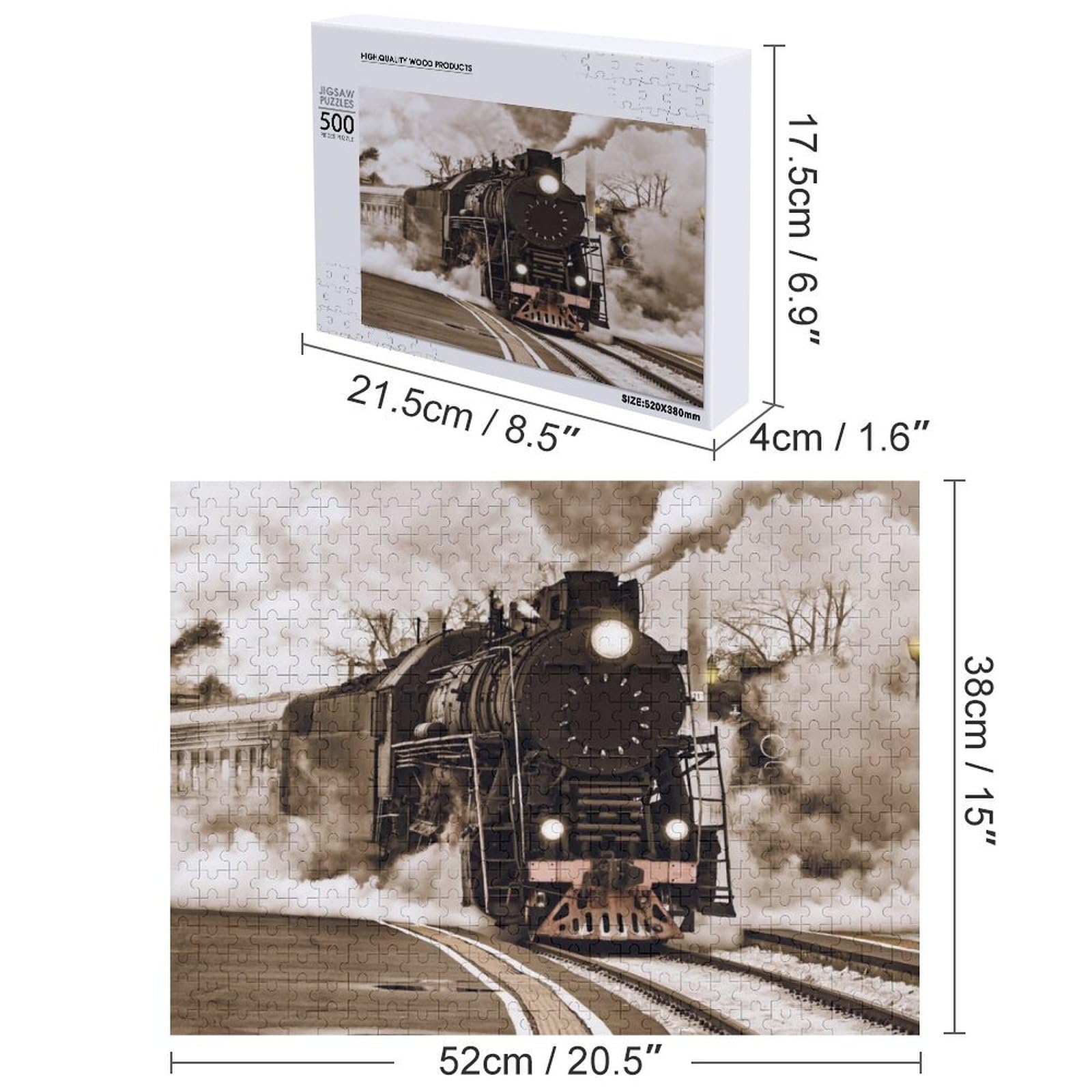 Amazon.co.jp: ジグソーパズル レトロ 蒸気機関車 列車 500 PCS ラージ 