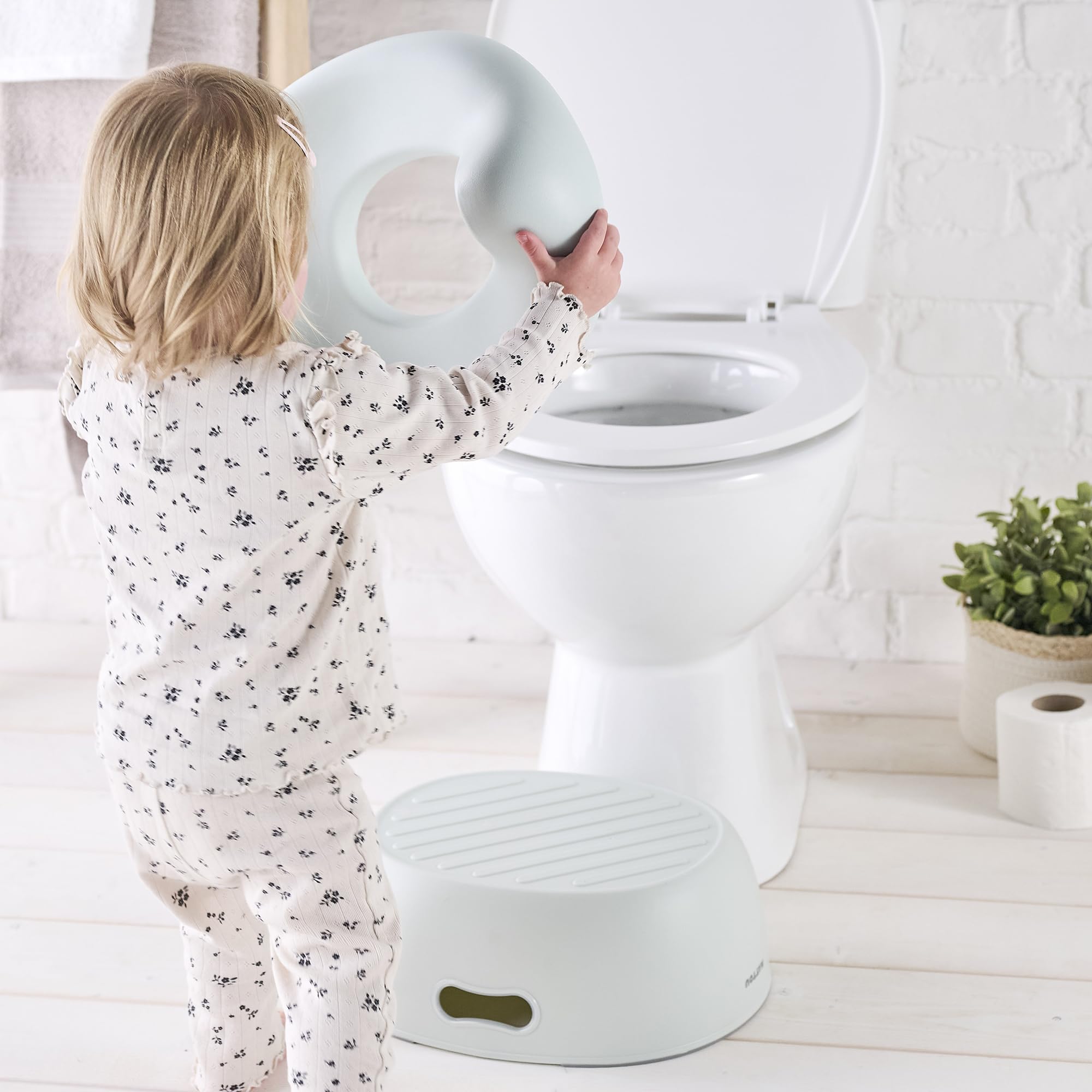 Nattou Pot 3en1 pour bébé, Pot + Tabouret + Siège de toilette pour enfants, Apprentissage facile de la propreté, Env. 34 cm, De 18 mois à 4 ans env., Care, ABS/EVA, Bleu