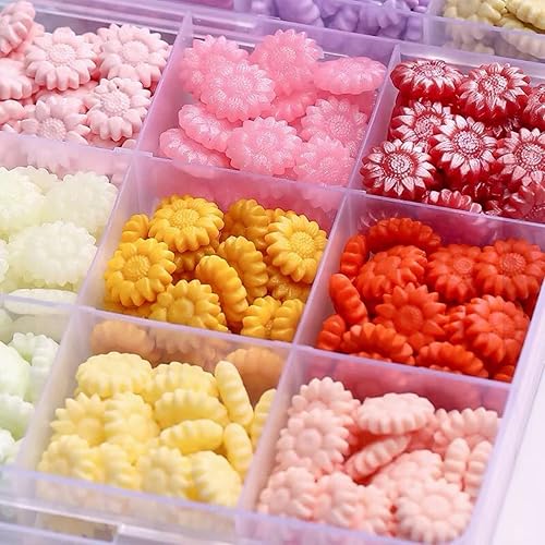 Miniatura 4 de Cuentas de cera de sellado, cuentas de sellado de cera de sellado de girasol, hermoso color pastoral, 624 piezas con 4 velas de té y 1 cuchara de